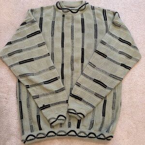 Bergati Coogi Inspired Knit Crew Neck Sweater Size: Large